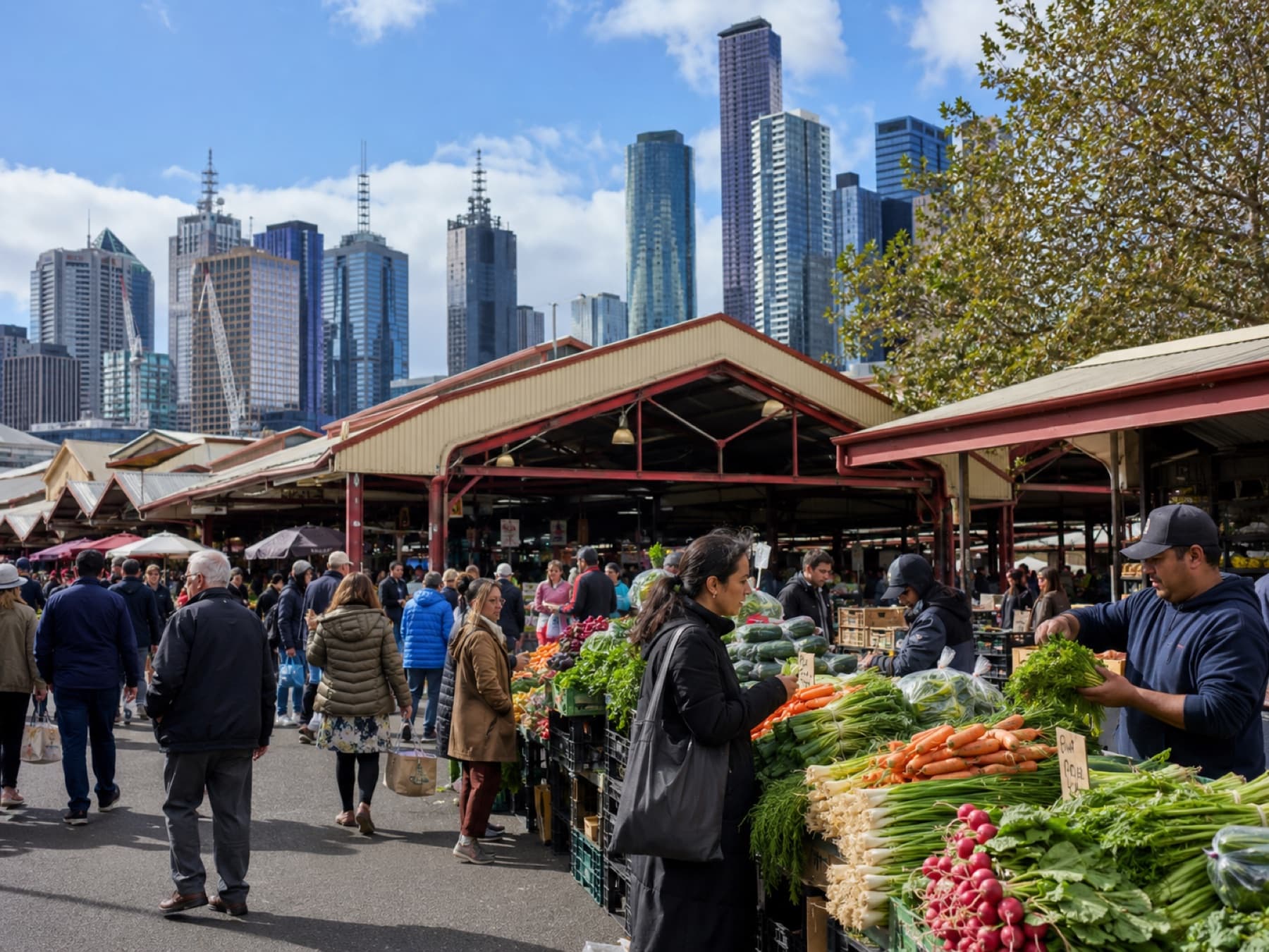 A Melbourne market stall with fresh produce